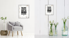 The Body Achieves What The Mind Believes Vintage Saying Gifts Home Decor Wall Art Canvas Print with Custom Picture Frame