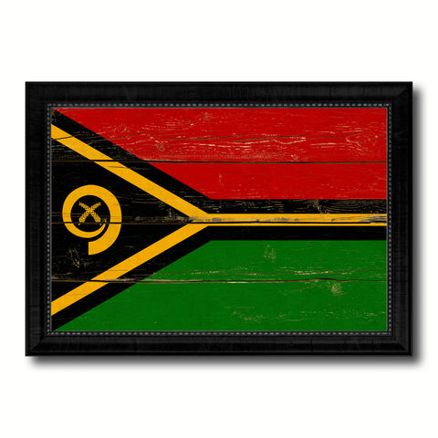 Vanuatu Country Flag Vintage Canvas Print with Black Picture Frame Home Decor Gifts Wall Art Decoration Artwork