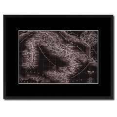 Italy Rome Vintage Vivid Sepia Map Canvas Print, Picture Frames Home Decor Wall Art Decoration Gifts