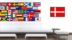 Denmark Country National Flag Vintage Canvas Print with Picture Frame Home Decor Wall Art Collection Gift Ideas