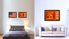 Republic of Venice City Italy Country Flag Canvas Print Brown Picture Frame