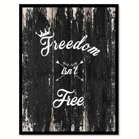 Freedom isn't Free Quote Saying Canvas Print with Picture Frame Home Decor Wall Art