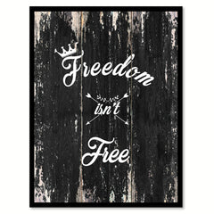 Freedom isn't Free Quote Saying Canvas Print with Picture Frame Home Decor Wall Art