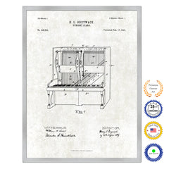 1891 Upright Piano Old Patent Art Print on Canvas Custom Framed Vintage Home Decor Wall Decoration Great for Gifts