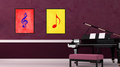 Quaver Music Yellow Canvas Print Pictures Frames Office Home Décor Wall Art Gifts