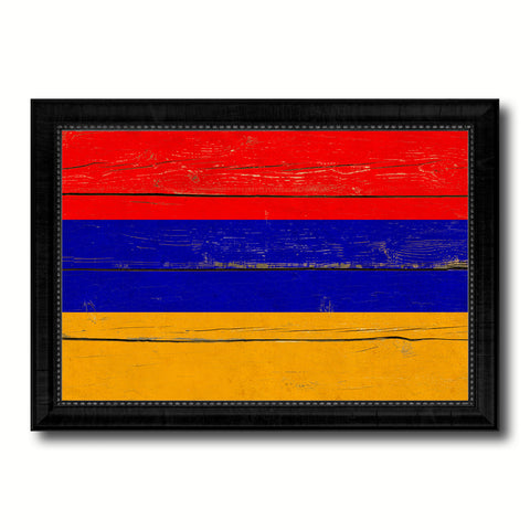 Gabon Country Flag Vintage Canvas Print with Black Picture Frame Home Decor Gifts Wall Art Decoration Artwork