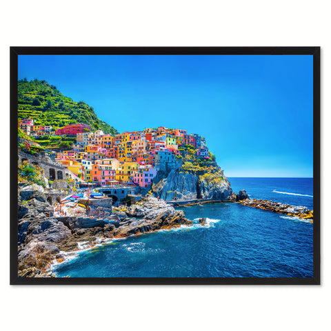 Cinque Terre Mediterranean Sea Landscape Photo Canvas Print Pictures Frames Home Décor Wall Art Gifts