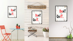 Don't Quit Motivation Quote Saying Gifts Home Decor Wall Art Canvas Print with Custom Picture Frame