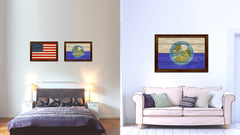 Orlando City Florida State Texture Flag Canvas Print Brown Picture Frame