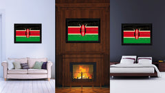 Kenya Country Flag Vintage Canvas Print with Black Picture Frame Home Decor Gifts Wall Art Decoration Artwork