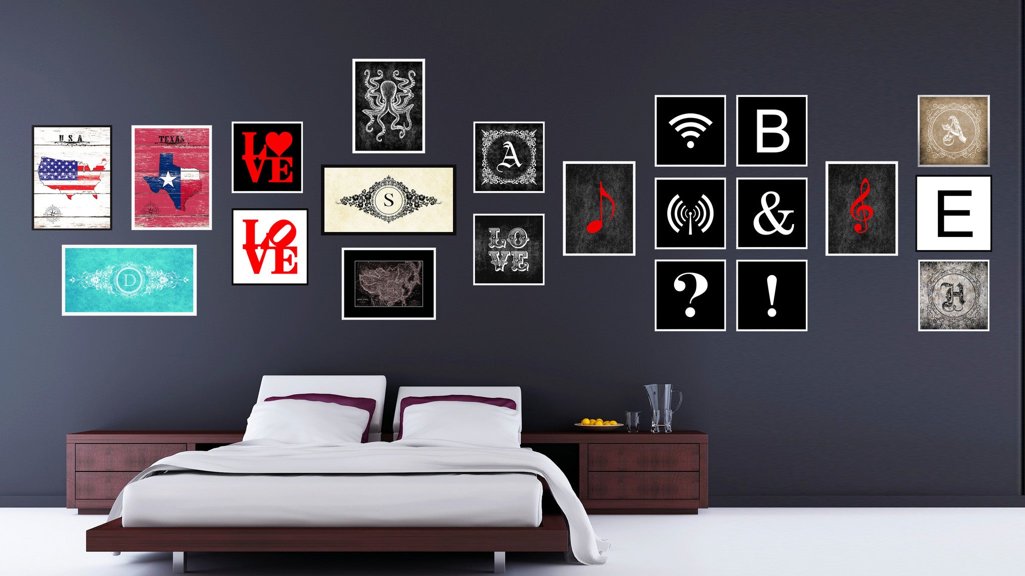 Alphabet Letter J Blue Canvas Print Black Frame Kids Bedroom Wall Décor Home Art