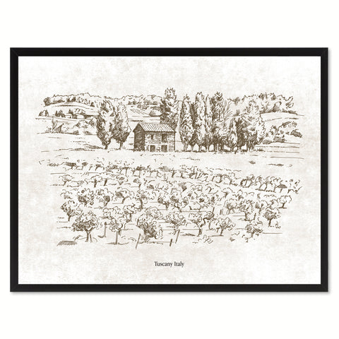 Tuscany Italy Winery Canvas Print Pictures Frames Home Décor Wall Art Gifts