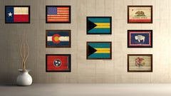 Bahama Country Flag Vintage Canvas Print with Black Picture Frame Home Decor Gifts Wall Art Decoration Artwork