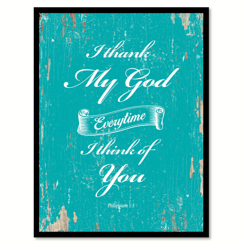 I Thank My God Quote Saying Gift Ideas Home Decor Wall Art 111527