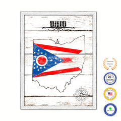 Ohio Flag Gifts Home Decor Wall Art Canvas Print with Custom Picture Frame