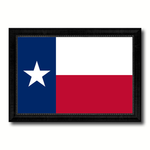 Texas State Flag Vintage Canvas Print with Black Picture Frame Home DecorWall Art Collectible Decoration Artwork Gifts