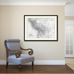 Poland Prussia Germany Vintage B&W Map Canvas Print, Picture Frame Home Decor Wall Art Gift Ideas