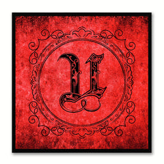 Alphabet U Red Canvas Print Black Frame Kids Bedroom Wall Décor Home Art