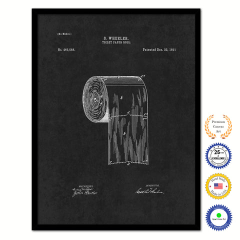 1891 Toilet Paper Roll Old Patent Art Print on Canvas Custom Framed Vintage Home Decor Wall Decoration Great for Gifts