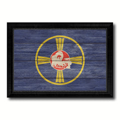 Omaha City Nebraska State Texture Flag Canvas Print Black Picture Frame