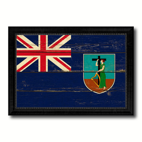 Montserrat Country Flag Vintage Canvas Print with Black Picture Frame Home Decor Gifts Wall Art Decoration Artwork
