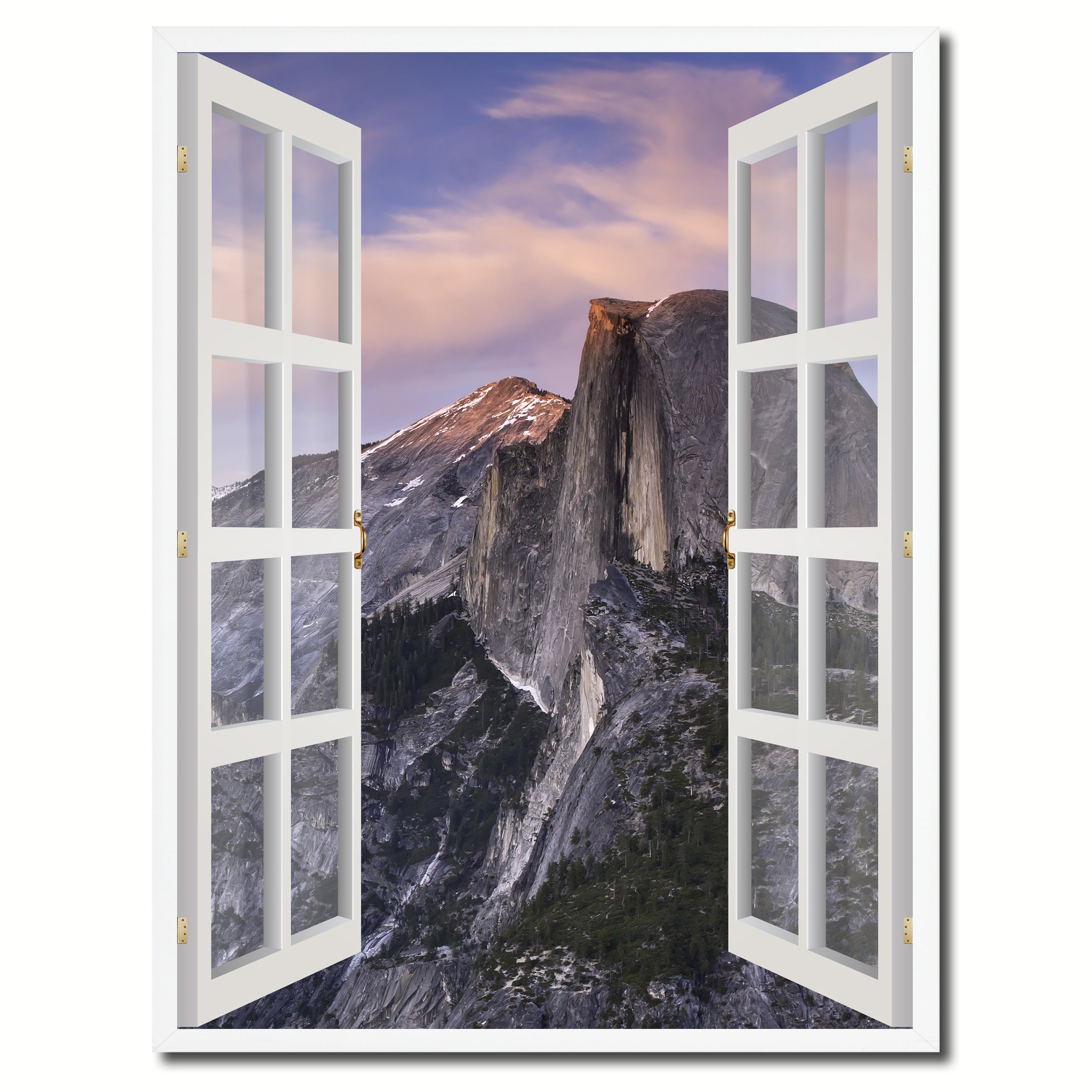 Half Dome Yosemite National Park Picture French Window Canvas Print with Frame Gifts Home Decor Wall Art Collection