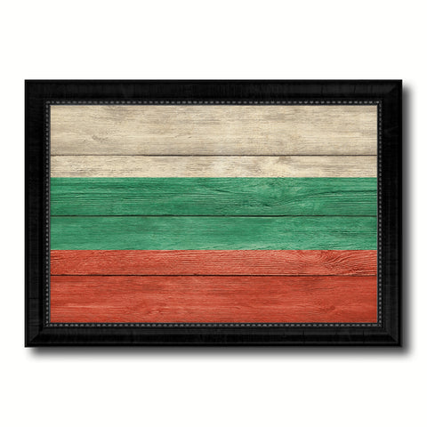 Bulgaria Country Flag Texture Canvas Print with Black Picture Frame Home Decor Wall Art Decoration Collection Gift Ideas