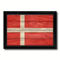 Denmark Country Flag Texture Canvas Print with Black Picture Frame Home Decor Wall Art Decoration Collection Gift Ideas