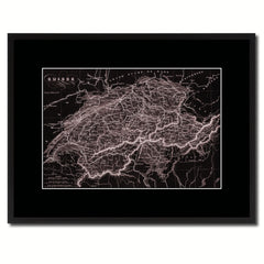 Switzerland Vintage Vivid Sepia Map Canvas Print, Picture Frames Home Decor Wall Art Decoration Gifts