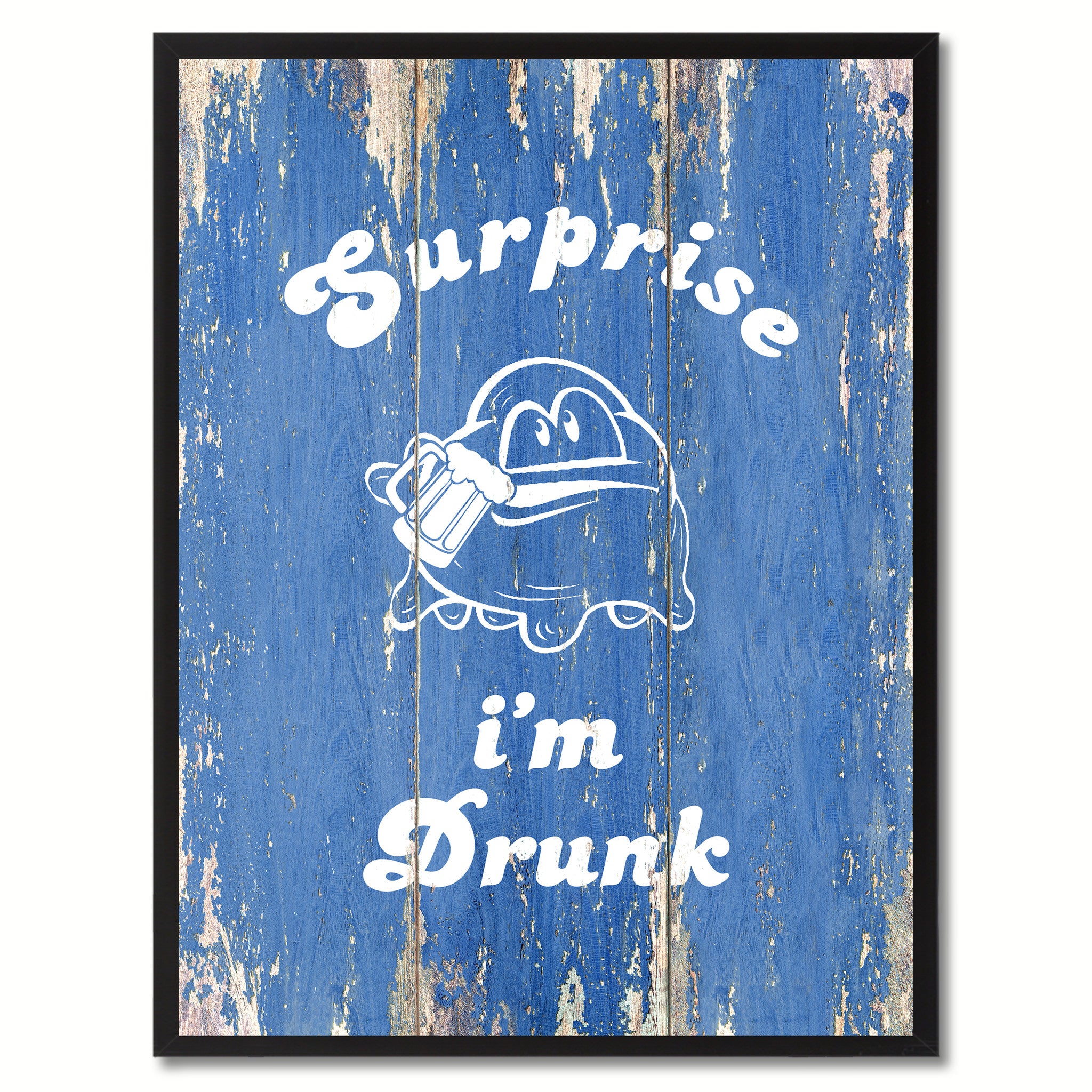 Surprise I'm Drunk Saying Canvas Print, Black Picture Frame Home Decor Wall Art Gifts