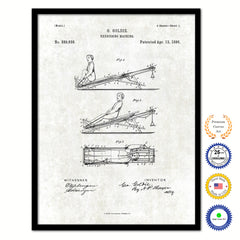 1886 Exercising Machine Old Patent Art Print on Canvas Custom Framed Vintage Home Decor Wall Decoration Great for Gifts
