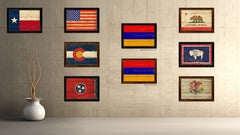 Armenia Country Flag Vintage Canvas Print with Brown Picture Frame Home Decor Gifts Wall Art Decoration Artwork