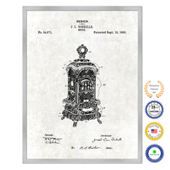 1895 Stove Old Patent Art Print on Canvas Custom Framed Vintage Home Decor Wall Decoration Great for Gifts