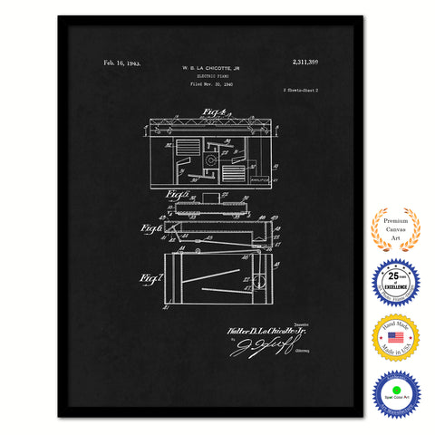 1940 Electric Piano Old Patent Art Print on Canvas Custom Framed Vintage Home Decor Wall Decoration Great for Gifts