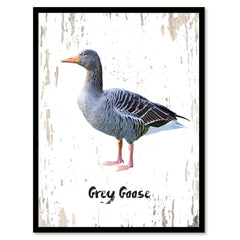 Grey Goose Bird Canvas Print, Black Picture Frame Gift Ideas Home Decor Wall Art Decoration