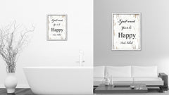 I Just Want You To Be Happy & Naked Vintage Saying Gifts Home Decor Wall Art Canvas Print with Custom Picture Frame