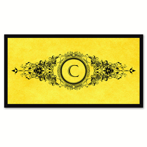 Alphabet Letter C Yellow Canvas Print Black Frame Kids Bedroom Wall Décor Home Art