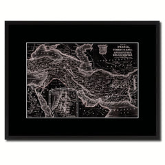 Persia Iraq Iran Afghanistan Vintage Vivid Sepia Map Canvas Print, Picture Frames Home Decor Wall Art Decoration Gifts