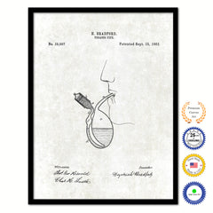 1863 Tobacco Pipe Old Patent Art Print on Canvas Custom Framed Vintage Home Decor Wall Decoration Great for Gifts