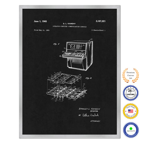 1965 Operator-computer communication console Old Patent Art Print on Canvas Custom Framed Vintage Home Decor Wall Decoration Great for Gifts