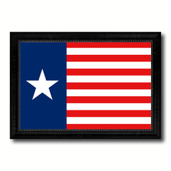 Texas Navy Texan Revolution 1838-1846 Naval Jack Military Flag Canvas Print Black Picture Frame Gifts Home Decor Wall Art