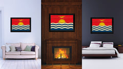 Kiribati Country Flag Vintage Canvas Print with Black Picture Frame Home Decor Gifts Wall Art Decoration Artwork
