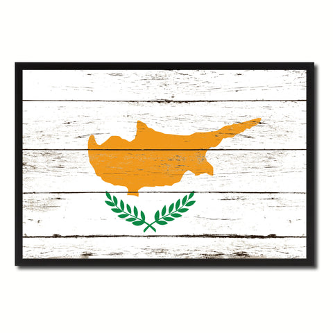 Cyprus Country National Flag Vintage Canvas Print with Picture Frame Home Decor Wall Art Collection Gift Ideas