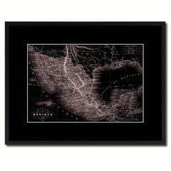 Mexico Vintage Vivid Sepia Map Canvas Print, Picture Frames Home Decor Wall Art Decoration Gifts