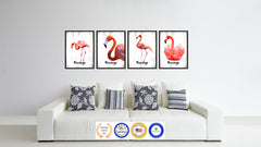 Flamingo Bird Canvas Print, Black Picture Frame Gift Ideas Home Decor Wall Art Decoration