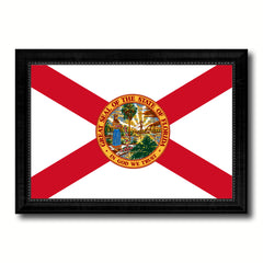 Florida State Flag Canvas Print with Custom Black Picture Frame Home Decor Wall Art Decoration Gifts