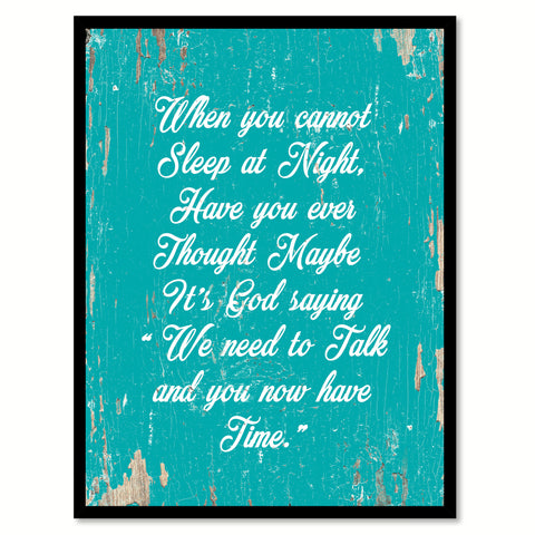 When You Cannot Sleep At Night Quote Saying Gift Ideas Home Decor Wall Art 111623