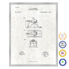 1891 Exercising Machine Old Patent Art Print on Canvas Custom Framed Vintage Home Decor Wall Decoration Great for Gifts