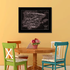 Spain Portugal Vintage Vivid Sepia Map Canvas Print, Picture Frames Home Decor Wall Art Decoration Gifts