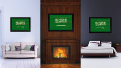 Saudi Arabia Country Flag Vintage Canvas Print with Black Picture Frame Home Decor Gifts Wall Art Decoration Artwork